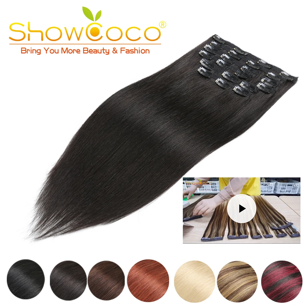 ShowCoco Clip in Hair Extensions Human Silky Straight Natural Thick 10 pieces set 220g Full Head Black Blonde Clip in Hair
ShowCoco Clip in Hair Extensions Human Silky Straight Natural Thick 10 pieces set 220g Full Head Black Blonde Clip in Hair