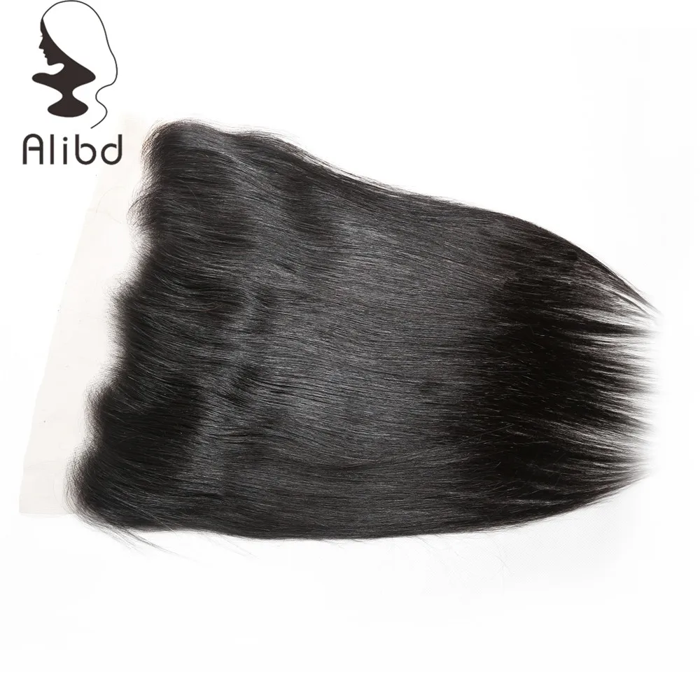 Alibd Lace Frontal Closure with Baby Hair Malaysian Straight Human Remy Natural Color Free Shipping | Шиньоны и парики