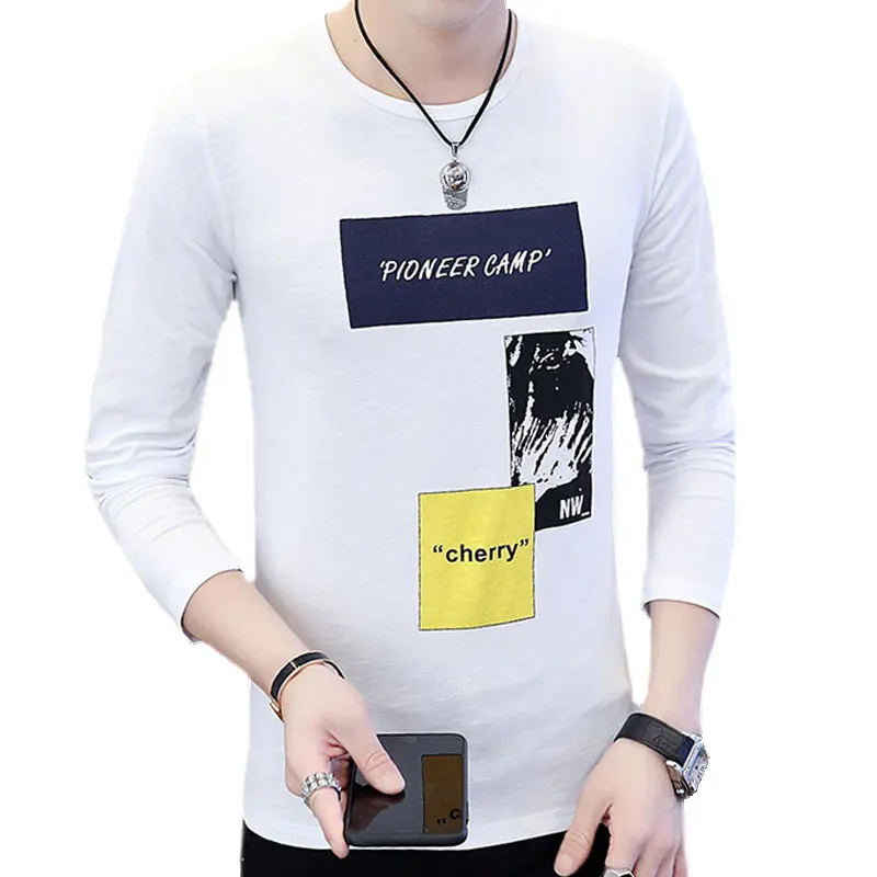 Brand New Male T-Shirt Creative Design Printing T-Shirt Long Sleeve Crewneck White Gray Khaki Blue Autumn Men T-Shirt
Brand New Male T-Shirt Creative Design Printing T-Shirt Long Sleeve Crewneck White Gray Khaki Blue Autumn Men T-Shirt