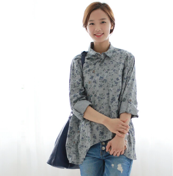 Women Blouses Casual Cotton Linen Long Sleeve Shirt Floral Print Women Shirts Stand Collar Women Tops and Blouses
Women Blouses Casual Cotton Linen Long Sleeve Shirt Floral Print Women Shirts Stand Collar Women Tops and Blouses