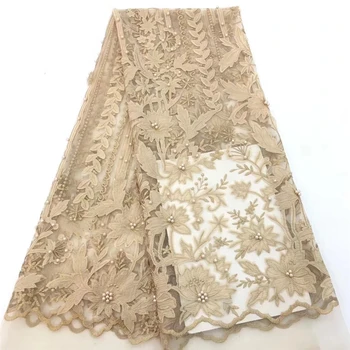 VILLIEA Soft Design Gold African French Lace Fabric Embroidered Nigeria Guipure Tulle Lace Fabric With Beads For Party
VILLIEA Soft Design Gold African French Lace Fabric Embroidered Nigeria Guipure Tulle Lace Fabric With Beads For Party