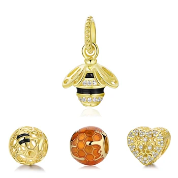 New Original 925 Sterling Silver Bead Charm Honeybee Queen Bee Pendant Charms Gold Fit Pandora Bracelets Women Diy Jewelry
New Original 925 Sterling Silver Bead Charm Honeybee Queen Bee Pendant Charms Gold Fit Pandora Bracelets Women Diy Jewelry