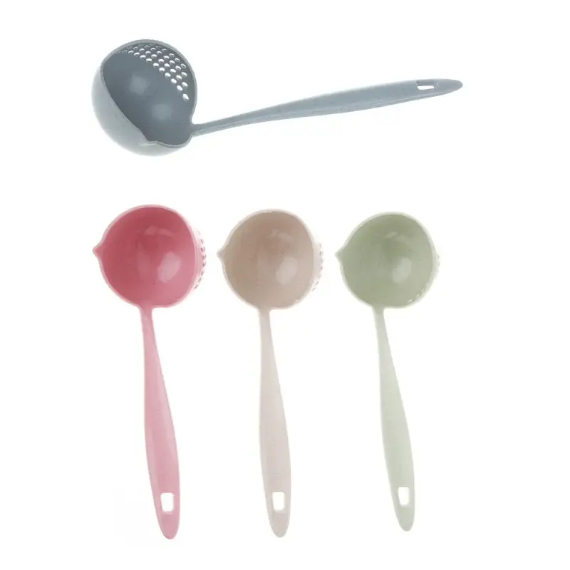 2 in 1 Wheat Straw Long Handle Soup Spoon with Porridge Ladle Filter hole for Home Kitchen
2 in 1 Wheat Straw Long Handle Soup Spoon with Porridge Ladle Filter hole for Home Kitchen