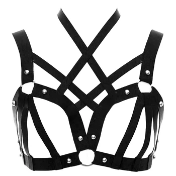 Women 90s Punk Gothic Adjustable Strappy Tops Cage Bra Bodysuit Crop Top Bondage Body Harness Belt Goth
Women 90s Punk Gothic Adjustable Strappy Tops Cage Bra Bodysuit Crop Top Bondage Body Harness Belt Goth