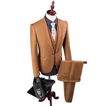 2020 Men Khaki Business Suit Wedding Tuxedos Mens 3 Pieces Suits One Button (jacket+Pants+vest) Top Quality Best Slim Men Suits
2020 Men Khaki Business Suit Wedding Tuxedos Mens 3 Pieces Suits One Button (jacket+Pants+vest) Top Quality Best Slim Men Suits