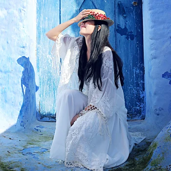 MAIXU White Chiffon Long Cardigan Women Spring Summer Thin Luxury Embroidery Tassel 3/4Sleeve Loose Long Outerwear Cardigan
MAIXU White Chiffon Long Cardigan Women Spring Summer Thin Luxury Embroidery Tassel 3/4Sleeve Loose Long Outerwear Cardigan