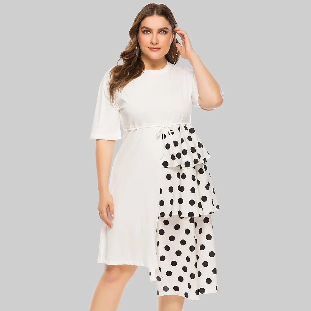 L-4XL Summer Large size Women Dress 2019 Casual Irregular Polka Dot Print OL Dress Ladies Elegant Plus Size Party Dress Female
L-4XL Summer Large size Women Dress 2019 Casual Irregular Polka Dot Print OL Dress Ladies Elegant Plus Size Party Dress Female