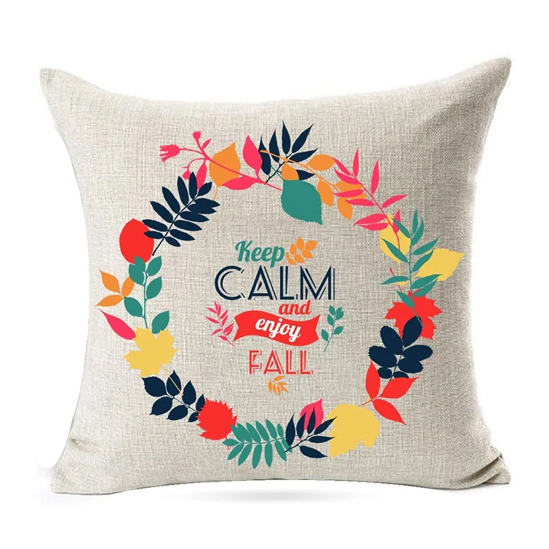 HOT SALE Season Blessing Maple Leaves Wreath Keep Calm And Enjoy Fall Thanksgiving Gifts Cotton Linen Throw Pillow Case Cushio
HOT SALE Season Blessing Maple Leaves Wreath Keep Calm And Enjoy Fall Thanksgiving Gifts Cotton Linen Throw Pillow Case Cushio