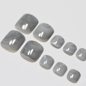 Fashion Marble Toenails Grey Shiny Short Fake Toes Nail UV Gel Nails Art Tips for Toes 24 Count
Fashion Marble Toenails Grey Shiny Short Fake Toes Nail UV Gel Nails Art Tips for Toes 24 Count