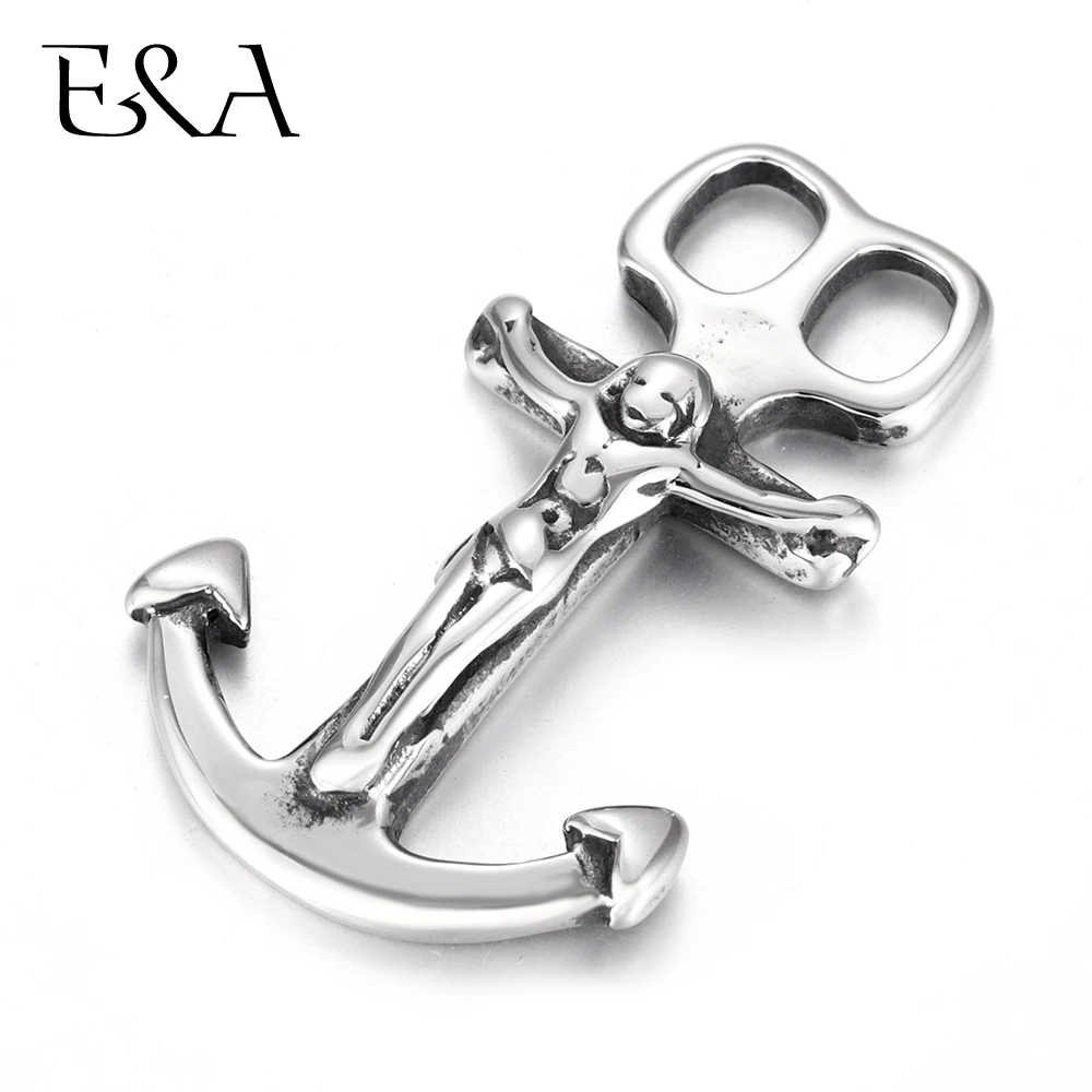 

Stainless Steel Anchor Hooks Jesus Curved Double Hole 5mm Leather Bracelet Connector Clasp Jewelry Making Findings DIY Supplies