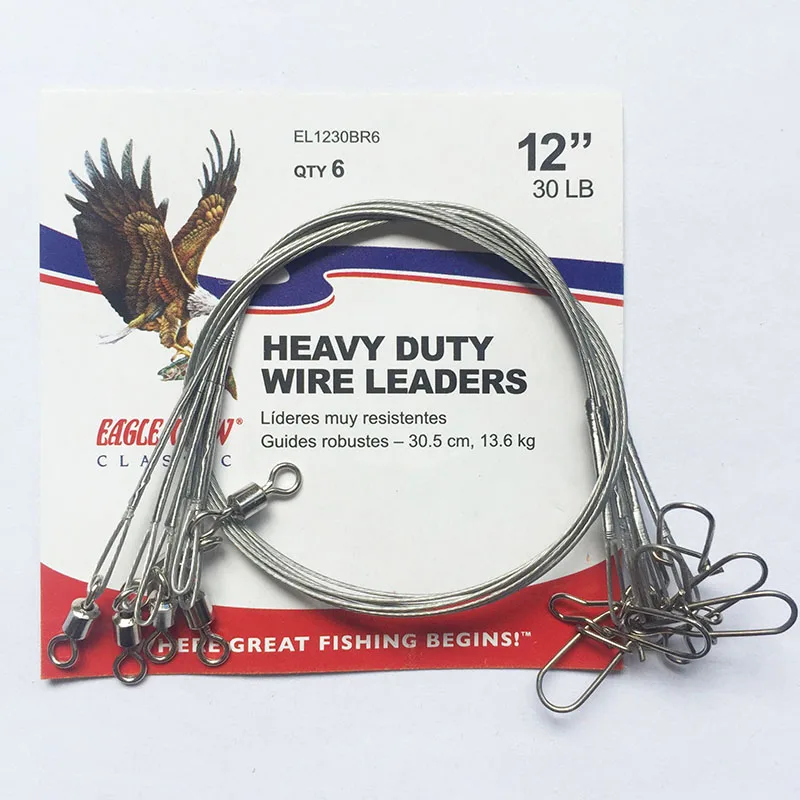 Eagle claw reinforced strong iron plate sea fishing wire line front wire 45 pounds
Eagle claw reinforced strong iron plate sea fishing wire line front wire 45 pounds