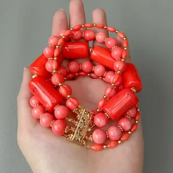 8'' 5 rows Multi Shape Red Coral Bracelet
8'' 5 rows Multi Shape Red Coral Bracelet