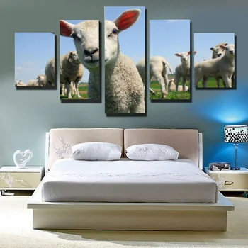 Unframed 5 Pieces Modern Cute Little Sheep Picture Canvas painting Wall Picture for Living Room Decorative Art Decor Picture 
Unframed 5 Pieces Modern Cute Little Sheep Picture Canvas painting Wall Picture for Living Room Decorative Art Decor Picture
