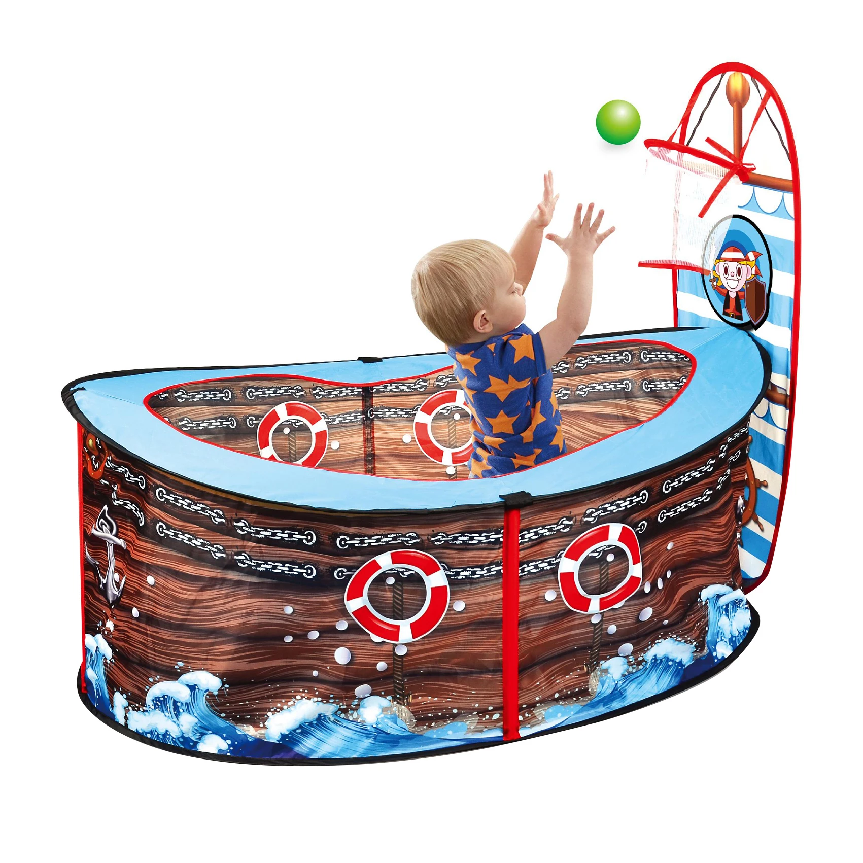 50 Inch Pirate Ship Children's Tent Toy with Basketball Hoop Indoor Outdoor Ball Pool Play House Foldable Kids Baby Beach Tent
50 Inch Pirate Ship Children's Tent Toy with Basketball Hoop Indoor Outdoor Ball Pool Play House Foldable Kids Baby Beach Tent