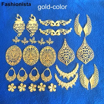 Assorted Gold-color Jewelry Findings,Metal Filigree Wings,Peacock,Flowers,Leaf,Waterdrop Charms,DIY Supplies - Check Sales List
Assorted Gold-color Jewelry Findings,Metal Filigree Wings,Peacock,Flowers,Leaf,Waterdrop Charms,DIY Supplies - Check Sales List