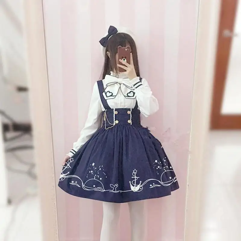 Cute Girl Slim Dress 2PCS Shirt&Dress Print Flower Lolita Dresses Vintage Evening Party Gown Renaissance Cosplay Costumes S M L
Cute Girl Slim Dress 2PCS Shirt&Dress Print Flower Lolita Dresses Vintage Evening Party Gown Renaissance Cosplay Costumes S M L
