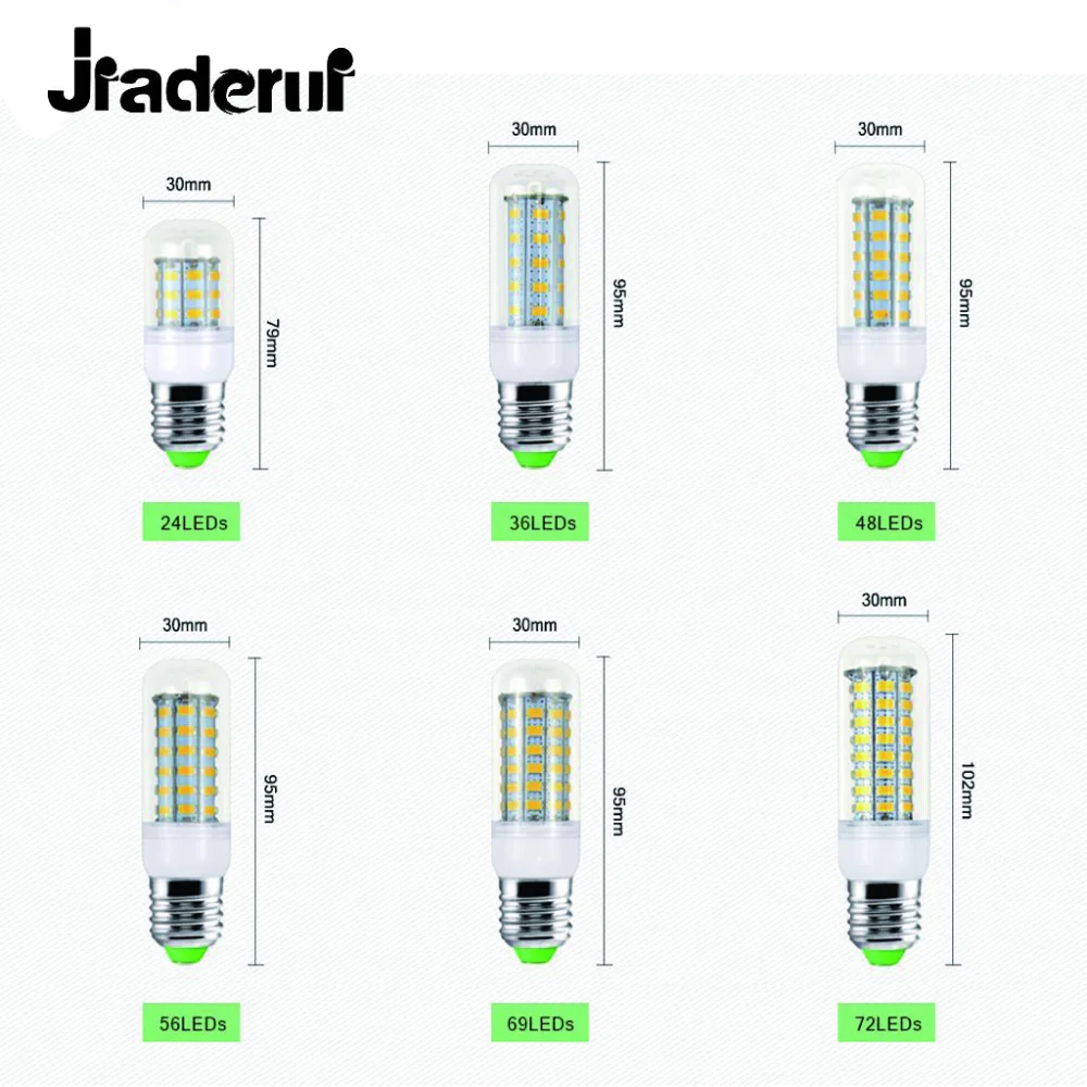 Jiaderui 1Pcs LED Corn Bulb E27 220V Chandelier LEDs 3W 5W 7W 12W 15W 18W 20W 25W SMD 5730 Lamps Candle Light Spotlight Light
Jiaderui 1Pcs LED Corn Bulb E27 220V Chandelier LEDs 3W 5W 7W 12W 15W 18W 20W 25W SMD 5730 Lamps Candle Light Spotlight Light