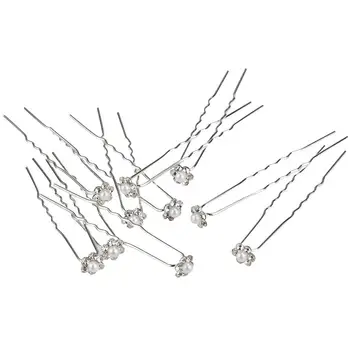 10pcs Women's Bridal Pearl Rhinestone Decorated U-Shaped Hairpins Hair Clips (Silver)
10pcs Women's Bridal Pearl Rhinestone Decorated U-Shaped Hairpins Hair Clips (Silver)