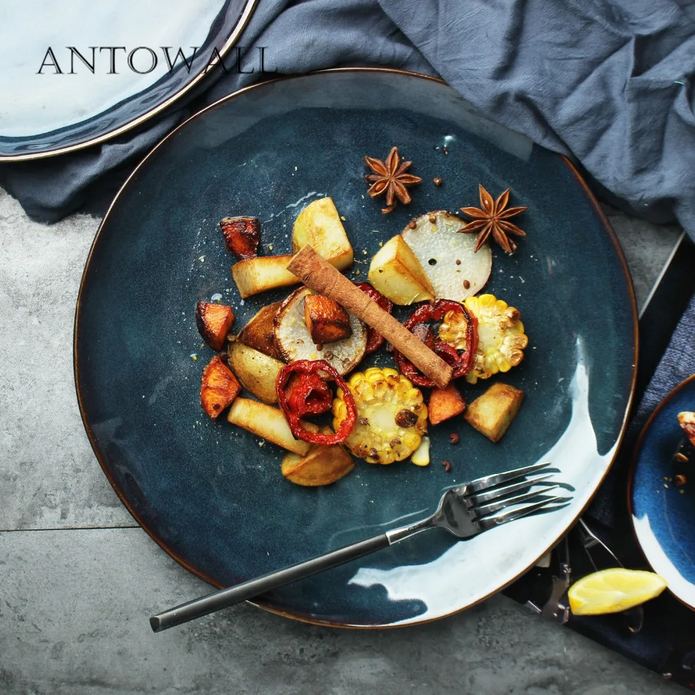 ANTOWALL Nordic ins ceramic tableware blue Western steak dishes home shaped starry plate 11 inch big disc pasta plate
ANTOWALL Nordic ins ceramic tableware blue Western steak dishes home shaped starry plate 11 inch big disc pasta plate