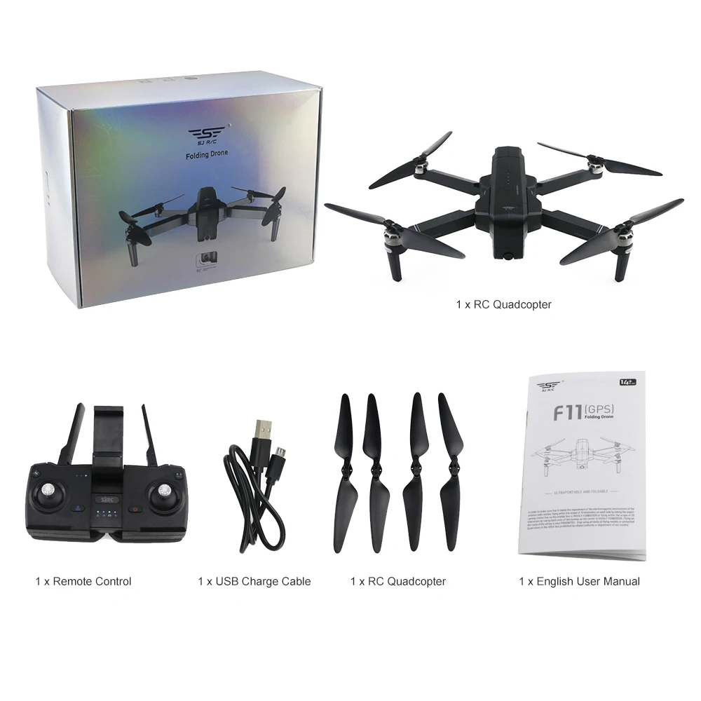 

SJRC F11 GPS 5G WiFi FPV RC Drone - RTF 25mins Flight Time Brushless Selfie 5G Wifi FPV Quadcopter With 1080P HD Camera