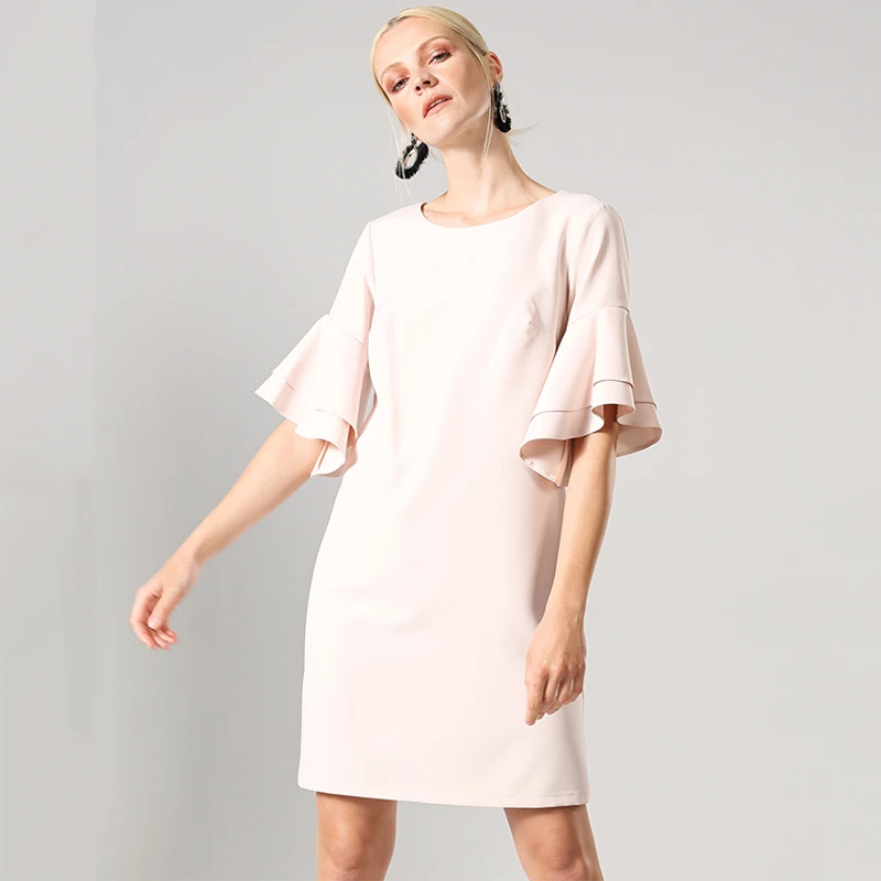 2019 Spring Summer Women Casual Half Flare Sleeve Solid Dress O-Neck Wide ruffled Straight Dresses Mini Party Vestidos
2019 Spring Summer Women Casual Half Flare Sleeve Solid Dress O-Neck Wide ruffled Straight Dresses Mini Party Vestidos