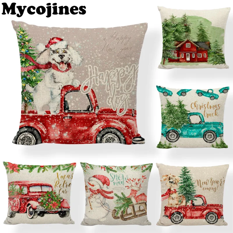 Christmas Red Truck Series 45X45cm Cushion Cover Green Tree Red Blue Car Home Sofa Living Room Gift Decor Linen Pillow Cases
Christmas Red Truck Series 45X45cm Cushion Cover Green Tree Red Blue Car Home Sofa Living Room Gift Decor Linen Pillow Cases