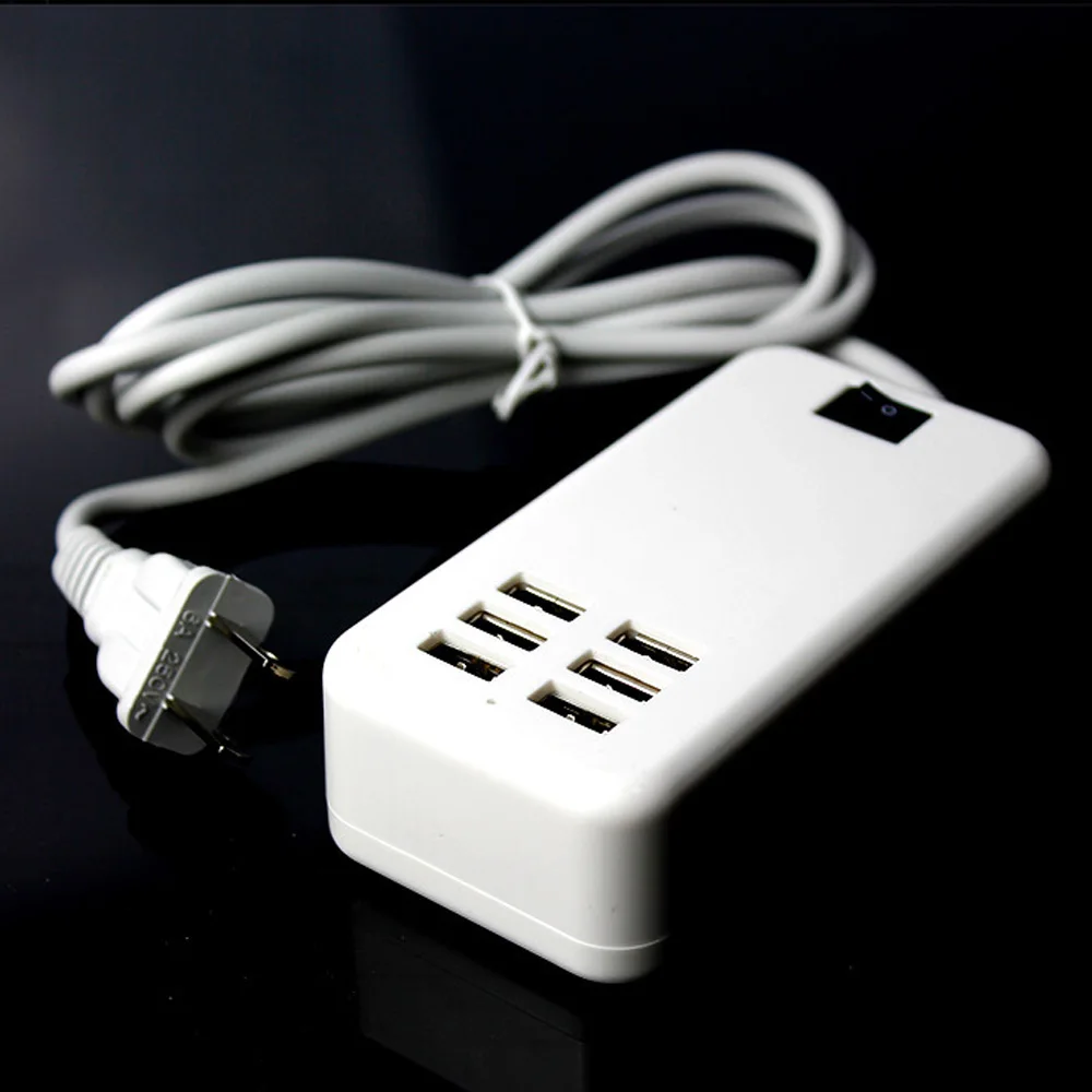 6 Port USB Hub Desktop Wall Charger AC Power Adapter EU Plug Slots Charging Extension Socket With Switcher for Phone
6 Port USB Hub Desktop Wall Charger AC Power Adapter EU Plug Slots Charging Extension Socket With Switcher for Phone