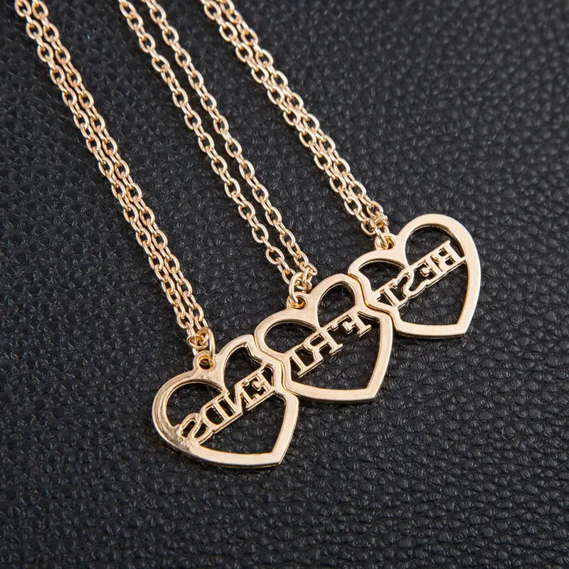 New good friend 3 piece set love pendant best friend necklace friendship gift alloy pendant necklace heart-shaped necklace
New good friend 3 piece set love pendant best friend necklace friendship gift alloy pendant necklace heart-shaped necklace