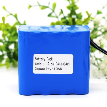 KLUOSI 12V Battery 3S4P 11.1V 12.6V10Ah Lithium-Ion Battery Pack with 25A Balance BMS for LED Lamp Light Backup Power
