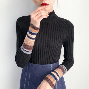 Winter Stripe Sweater Women Vintage Turtleneck Pullovers Slim Knitting Autumn Warm Short Basic Sweater LM002
Winter Stripe Sweater Women Vintage Turtleneck Pullovers Slim Knitting Autumn Warm Short Basic Sweater LM002