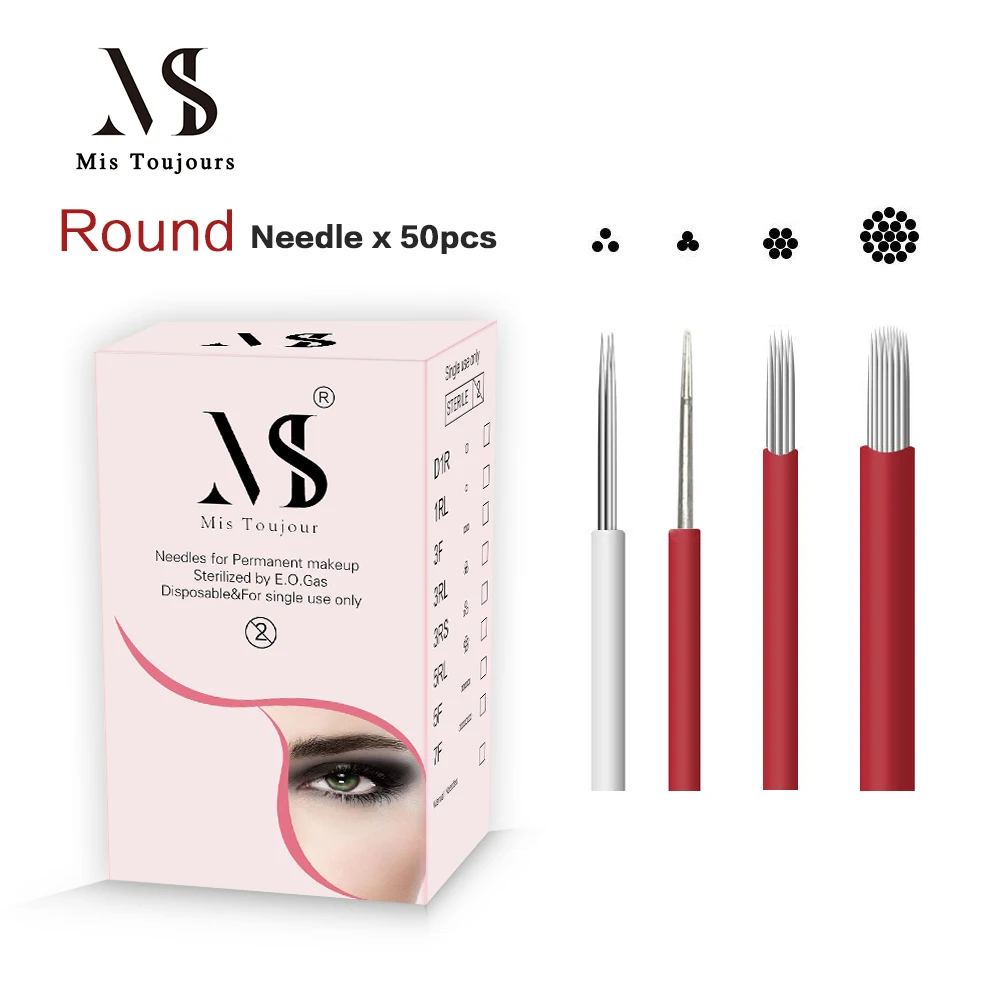 50pcs/box Manual Eyebrows Micropigmentation Round Needles Microblading Tattoo Blades For Fast Shading Lip Coloring
50pcs/box Manual Eyebrows Micropigmentation Round Needles Microblading Tattoo Blades For Fast Shading Lip Coloring