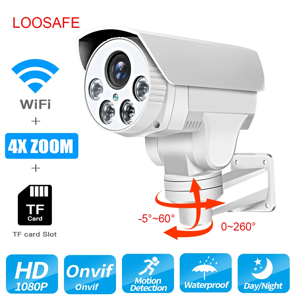 LOOSAFE Wifi ONVIF Outdoor Bullet Camera Wireless Wired P2P Alarm Full HD Home Security Camera IRCut Night Vision CCTV Cameras
LOOSAFE Wifi ONVIF Outdoor Bullet Camera Wireless Wired P2P Alarm Full HD Home Security Camera IRCut Night Vision CCTV Cameras