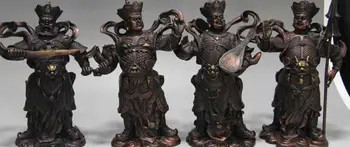 10 Red Copper Bronze Copper Folk myth Four Heavenly Kings God warrior statue Set
10 Red Copper Bronze Copper Folk myth Four Heavenly Kings God warrior statue Set
