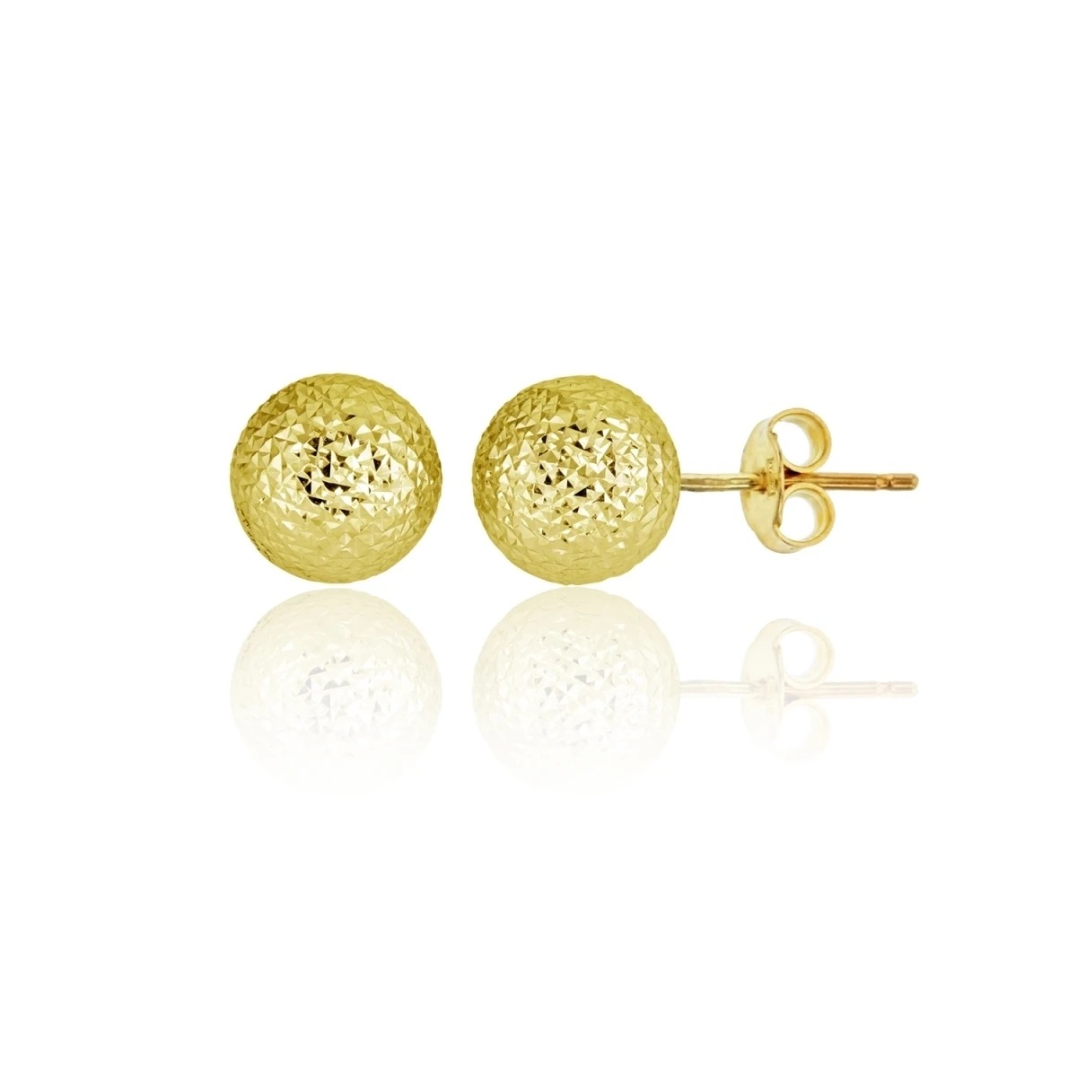 YGI FME4309Y-8 14K Yellow Gold Diamond Cut 8 mm. Ball Stud Earring