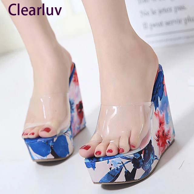 13CM wedge heel shoes women's shoes sandals Korean ladies summer sexy transparent open toe beach color slippers C0574
13CM wedge heel shoes women's shoes sandals Korean ladies summer sexy transparent open toe beach color slippers C0574