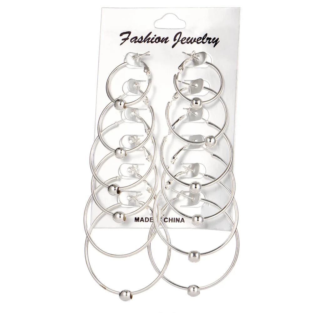 Gold Silver Color Hoop Earring Set Ball Charm Small Beads Large Round Circle Loop Earring For Women Men Ear Jewelry 6 Pairs
Gold Silver Color Hoop Earring Set Ball Charm Small Beads Large Round Circle Loop Earring For Women Men Ear Jewelry 6 Pairs