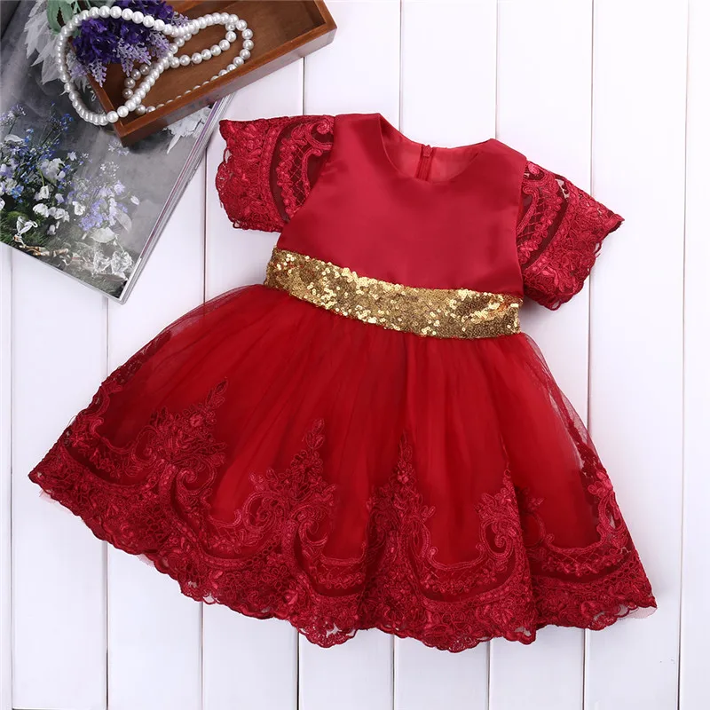 

2017 the lastest Fashion Christmas Girls Princess Dress Wedding Lace Bow Ball Gown Tutu Party Dress Toddler Kids Fancy Dress