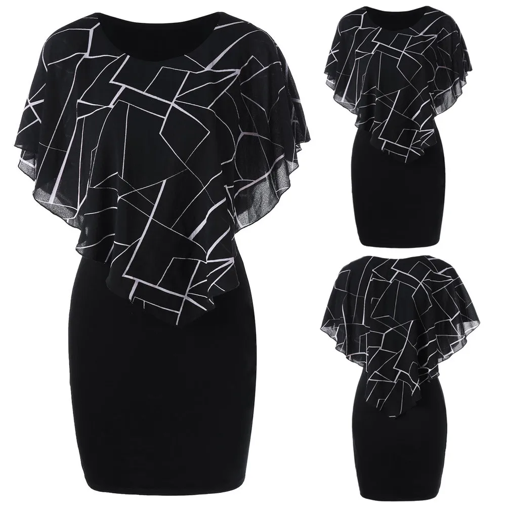 Elegant dress Woman Summer party dress Sexy Fashion Womens Casual Printed Chiffon O-Neck robe Ruffles Mini Tight Plus Size Dress
Elegant dress Woman Summer party dress Sexy Fashion Womens Casual Printed Chiffon O-Neck robe Ruffles Mini Tight Plus Size Dress
