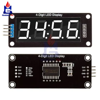 TM1637 4-Digit Digital LED 0.56 Display Tube Decimal 7 Segments Clock Double Dots Module 0.56 inch White Display For Arduino
TM1637 4-Digit Digital LED 0.56 Display Tube Decimal 7 Segments Clock Double Dots Module 0.56 inch White Display For Arduino