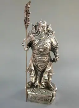 Chinese white copper guan gong crafts statue 
Chinese white copper guan gong crafts statue