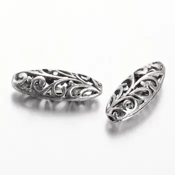 Tibetan Style Filigree Beads, Oval, Antique Silver, Lead Free and Cadmium Free and Nickel Free, 23x9x6mm, Hole: 2mm
Tibetan Style Filigree Beads, Oval, Antique Silver, Lead Free and Cadmium Free and Nickel Free, 23x9x6mm, Hole: 2mm