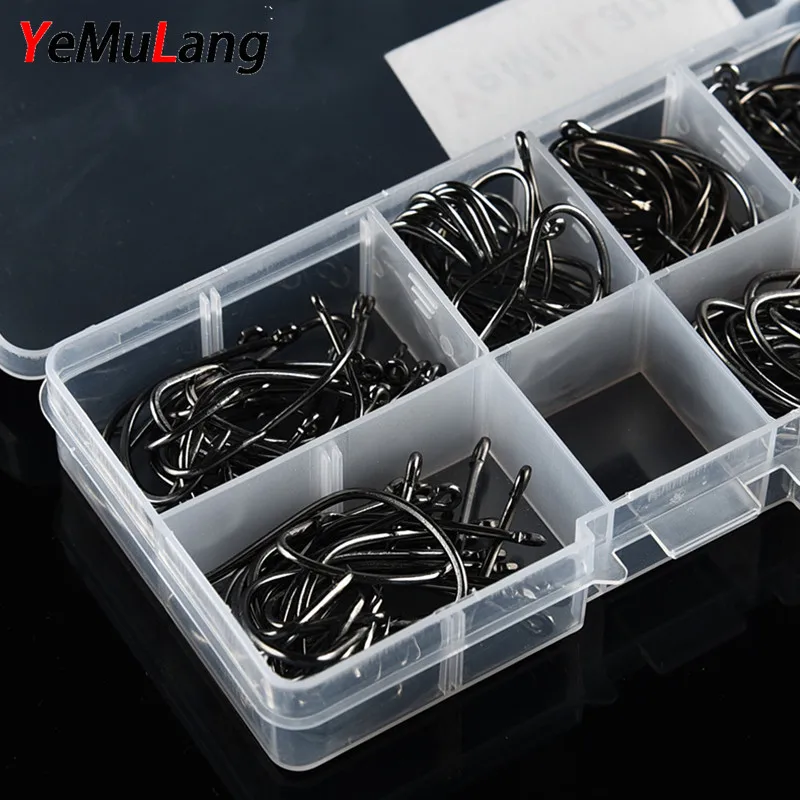 YeMuLang 120pcs/set 1-5/0# High Carbon Steel Carp Fishing Hooks With Hole Jigging Bait Mixed Size Fishhooks For Fishing Tackle
YeMuLang 120pcs/set 1-5/0# High Carbon Steel Carp Fishing Hooks With Hole Jigging Bait Mixed Size Fishhooks For Fishing Tackle