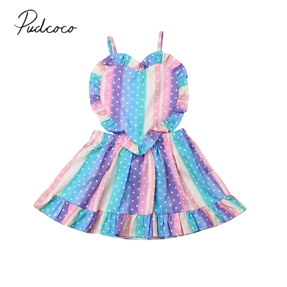2019 Baby Summer Clothing Toddler Baby Girls Colorful Dress Love Rainbow Striped Ruffles Strap Dress Romper Outfit Clothes 1-5Y
2019 Baby Summer Clothing Toddler Baby Girls Colorful Dress Love Rainbow Striped Ruffles Strap Dress Romper Outfit Clothes 1-5Y