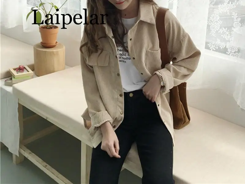Laipelar Corduroy Shirt Coat Women Fashion Long Sleeve Preppy Wide Waist Turn Down Collar Crop Jacket Women Harajuku Casual
Laipelar Corduroy Shirt Coat Women Fashion Long Sleeve Preppy Wide Waist Turn Down Collar Crop Jacket Women Harajuku Casual