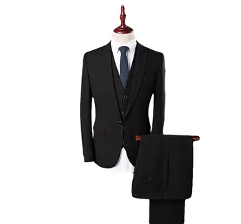 Black 3 Pieces One Button Wedding Suits for Men Groom Tuxedos Men's Suits (Jacket+Vest+Pants+tie) Blazer Jacket Formal Occasion 
Black 3 Pieces One Button Wedding Suits for Men Groom Tuxedos Men's Suits (Jacket+Vest+Pants+tie) Blazer Jacket Formal Occasion