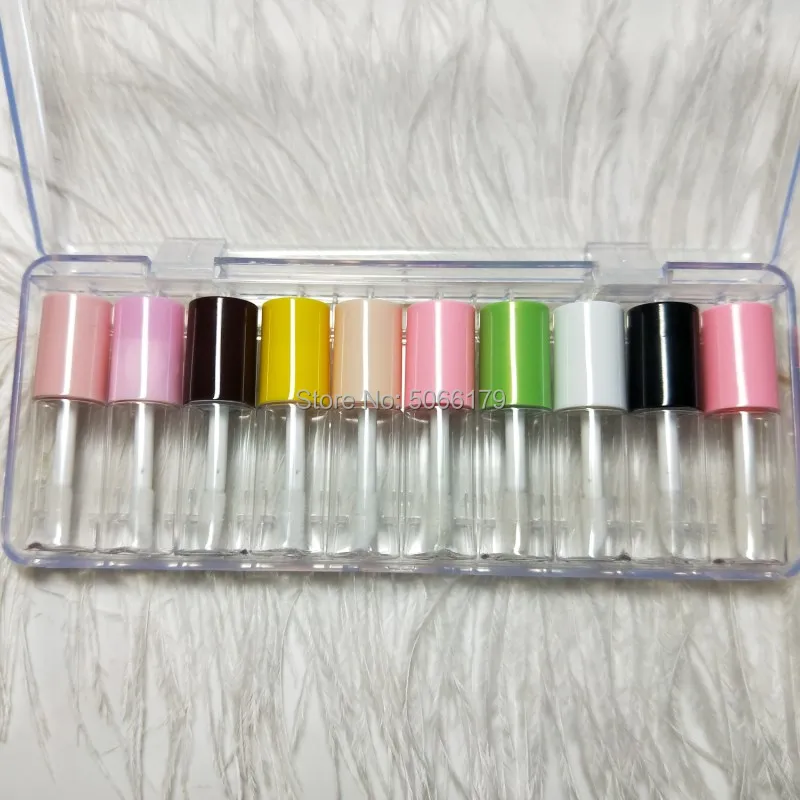 50/100pcs 3ML MINI Colorful Caps Transparent Lipgloss tube Small Cosmetic Lipstick Sample Bottle DIY Lip Balm tubes Makeup Tools | Красота и