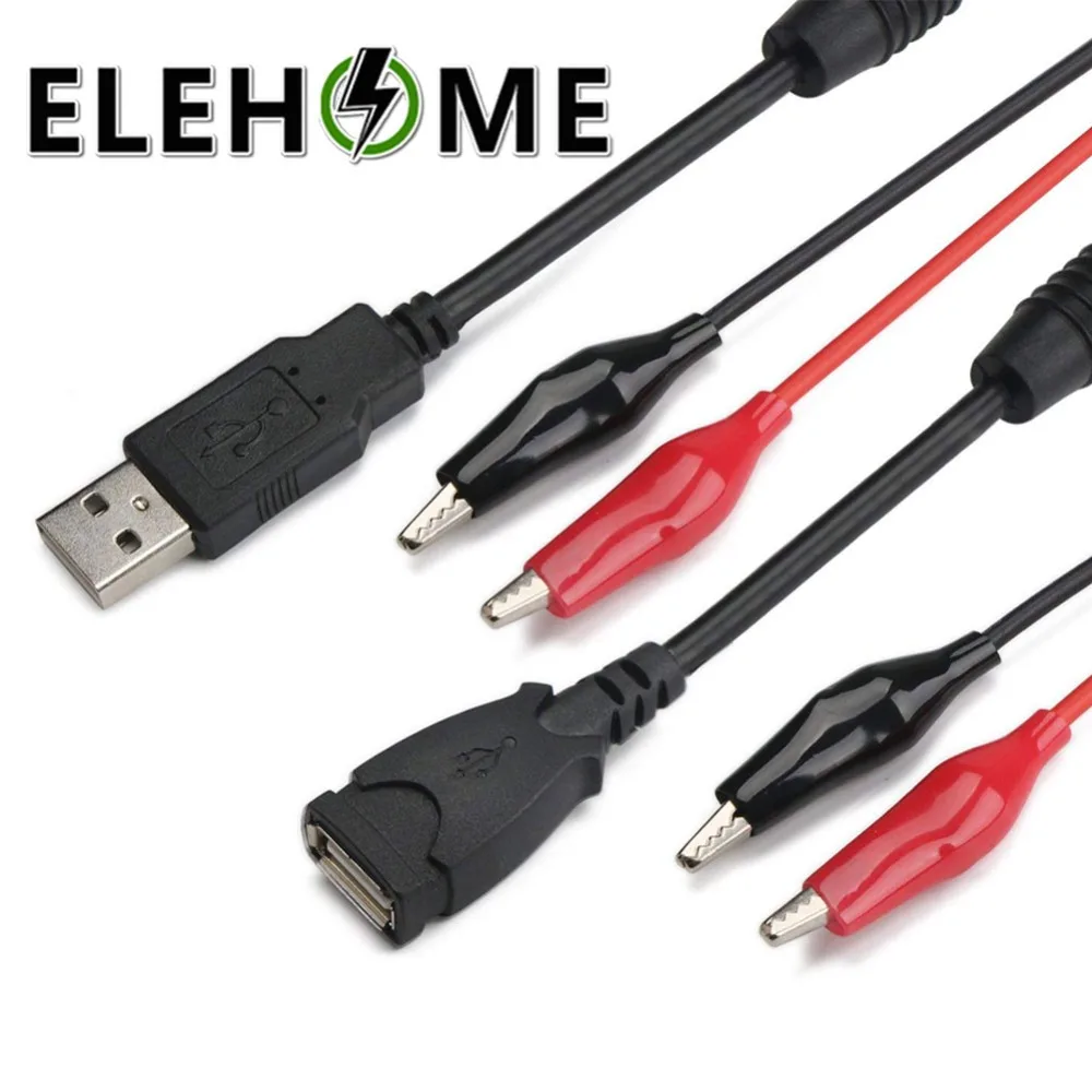 USB Alligator Clip Crocodile Wire Male/Female to tester Detector DC Voltage Meter Ammeter Capacity Power Monitor XF30 | Обустройство