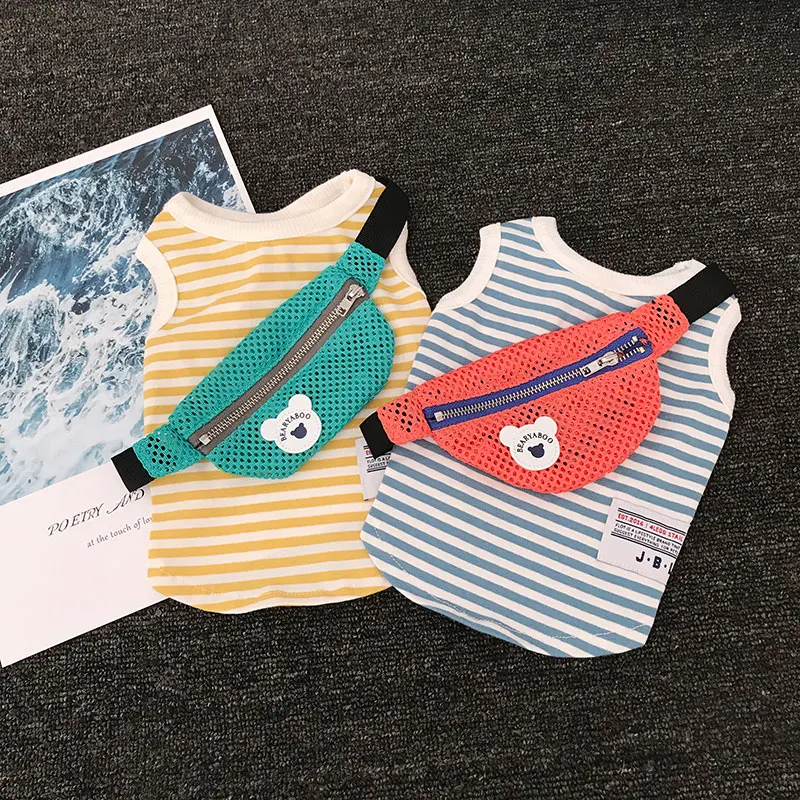Dog clothes spring and summer cotton striped fashion dog vest detachable bag cat clothes Teddy clothes law fighting clothes
Dog clothes spring and summer cotton striped fashion dog vest detachable bag cat clothes Teddy clothes law fighting clothes