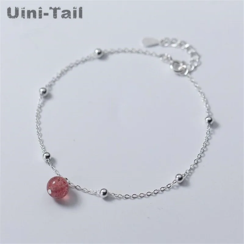 Uini-Tail hot new 925 sterling silver girl heart natural strawberry crystal bracelet pink beads jewelry sweet fresh Korean women
Uini-Tail hot new 925 sterling silver girl heart natural strawberry crystal bracelet pink beads jewelry sweet fresh Korean women