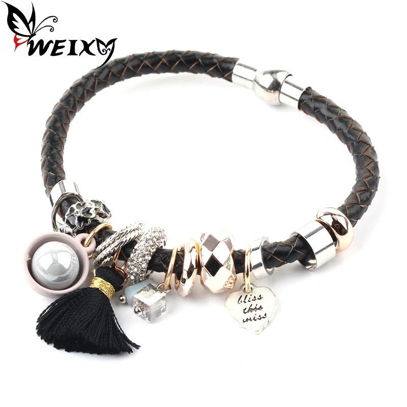 WEIXY Handmade Bracelets with Tassel Pendant Alloy Beads Jewelry Women Fashion Colorful Strand Bracelet Bohemian for Girl
WEIXY Handmade Bracelets with Tassel Pendant Alloy Beads Jewelry Women Fashion Colorful Strand Bracelet Bohemian for Girl